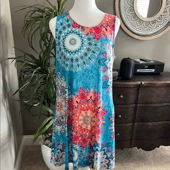 Simple Fun Colorful Mandala Sleeveless Dress - Picture 1 of 5